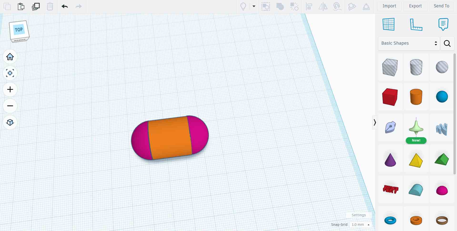 Alternate view of the workspace